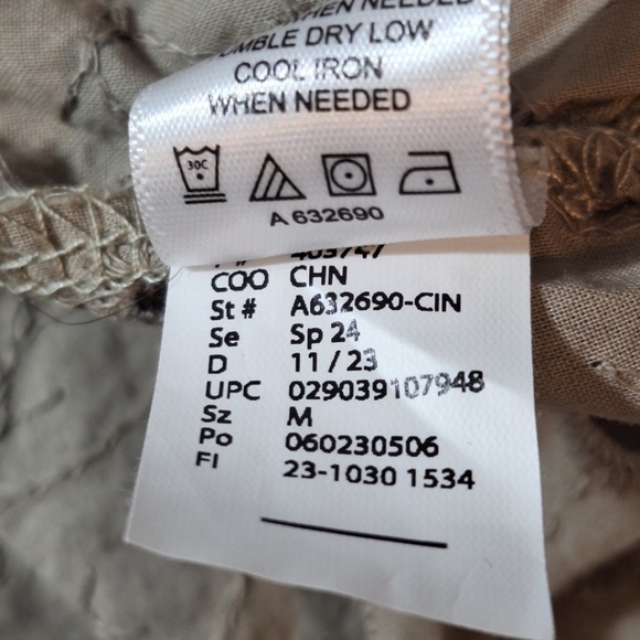 LOGO By Lori Goldstein Lounge Wear Waffle & Eyelet Tan Camo Hoodie Size Medium - Picture 8 of 10